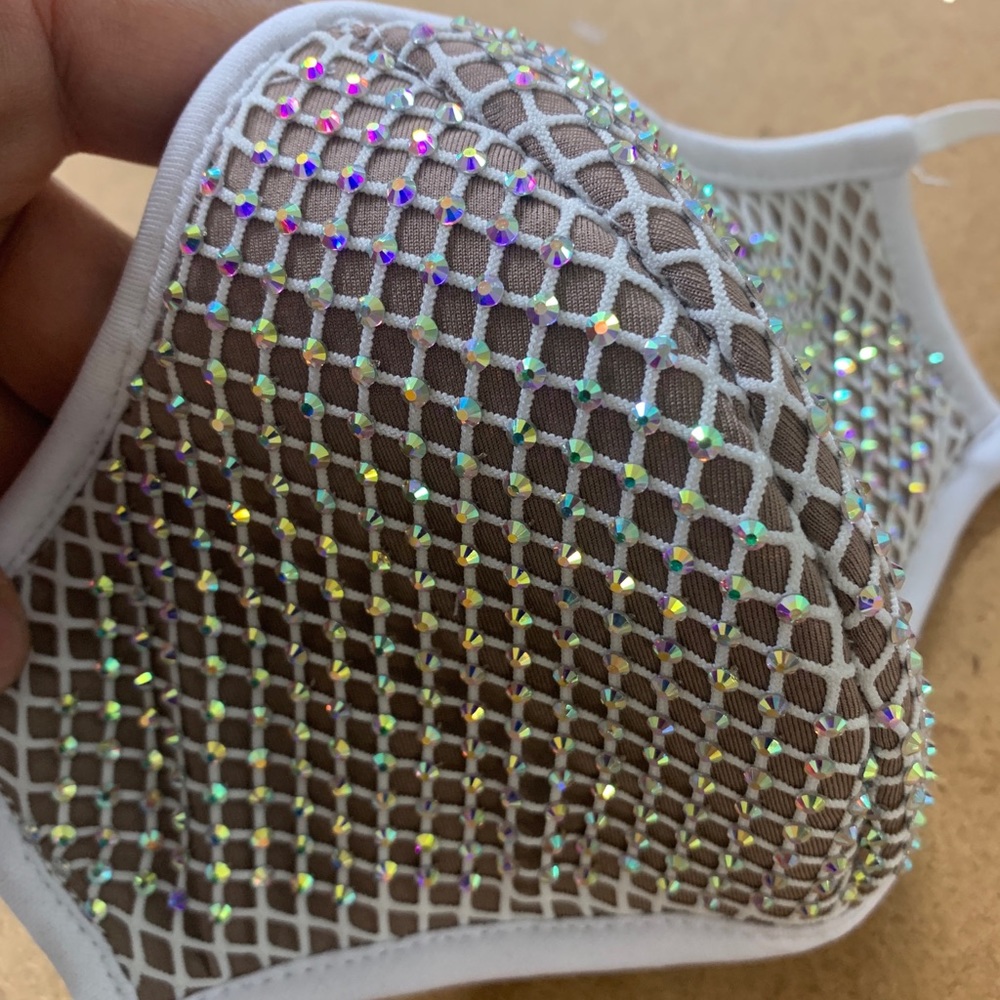 Handmade Swarovski Crystal Mask, White